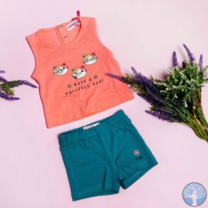 Βρεφικό Σετ Τ-Shirt / Σορτς Cats Κορίτσι- FUNKY