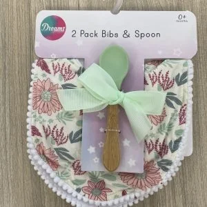 Σαλιάρα 2τμχ με ξύλινο κουτάλι DREAMS