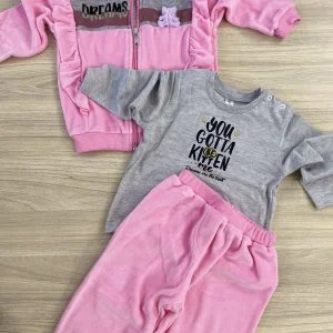 Βρεφικό Σετ 3τμχ Ζακέτα-Μπλούζα-Φόρμα DREAMS
