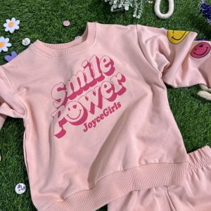 Παιδικό Σετ Λεπτό Φούτερ-Φόρμα Smile Power Κορίτσι– Joyce