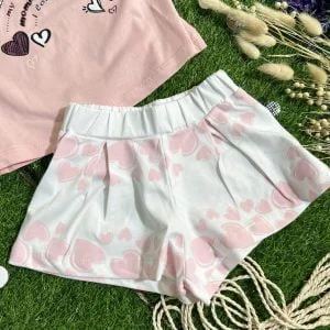 Παιδικό Σετ T-Shirt / Σορτς Hearts Κορίτσι– NEK