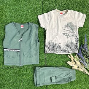 Παιδικό Σετ 3τμχ  Τ-Shirt / Γιλέκο /  Σορτς Dino Αγόρι- JOYCE