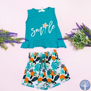 Παιδικό Σετ Τ-Shirt / Σορτς SMILE Κορίτσι– FUNKY