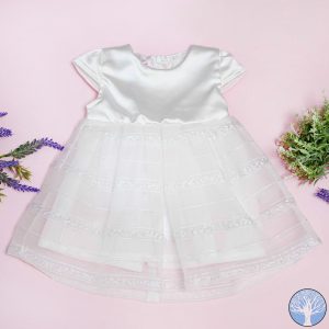 Βρεφικό Φόρεμα Σατέν White Κορίτσι- FUNKY