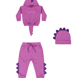 Βρεφικό Σετ 3τμχ Φόρμα / Φούτερ / Σκούφος Premium Κορίτσι