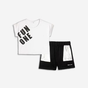 Παιδικό T-shirt-Σορτς με στάμπα Κορίτσι FUNKY