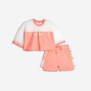 Παιδικό Σετ T-Shirt- Σορτς με δίχτυ και στάμπα Κορίτσι FUNKY