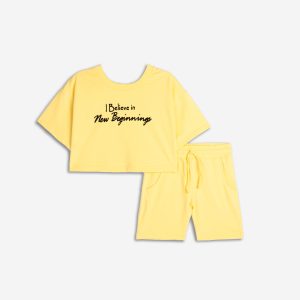 Παιδικό Σετ T-Shirt-Σορτς με στάμπα Κορίτσι FUNKY