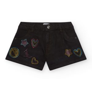 Παιδικό τζιν Σορτς με κεντητά στρας Κορίτσι NATH by Tuc Tuc