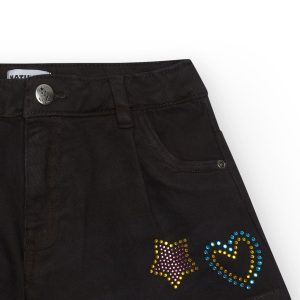 Παιδικό τζιν Σορτς με κεντητά στρας Κορίτσι NATH by Tuc Tuc