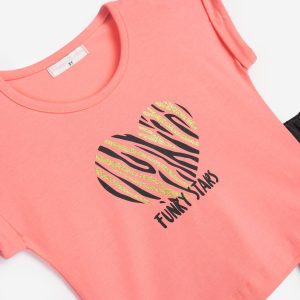 Παιδικό Σετ T-shirt-Σορτς με στάμπα Κορίτσι FUNKY