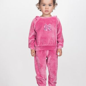 Παιδικό Σετ Φόρμα / Φούτερ βελουτέ με στάμπα Κορίτσι JOYCE