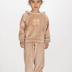 Παιδικό Σετ Φόρμα / Φούτερ βελουτέ με στάμπα Κορίτσι JOYCE