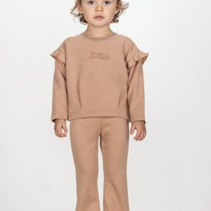 Παιδικό Σετ Φόρμα / Φούτερ rib λεπτό με στάμπα Κορίτσι JOYCE