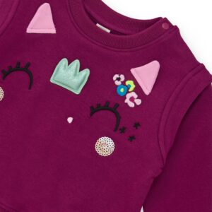 Παιδικό Σετ Κολάν με επένδυση / Φούτερ με all over σχέδιο και κέντημα Κορίτσι Premium Tuc-Tuc