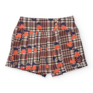 Παιδική Φούστα-Σορτς καρό με all over σχέδιο Κορίτσι Premium Tuc-Tuc