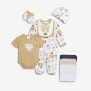 Βρεφικό Σετ 6τμχ Φορμάκι / Κορμάκι / Σαλιάρα / Σκουφάκι / Γαντάκια / Πετσετάκια   Αγόρι  FUNKY FOR KIDS