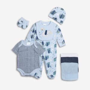 Βρεφικό Σετ 6τμχ Φορμάκι / Κορμάκι / Σαλιάρα / Σκουφάκι / Γαντάκια / Πετσετάκια   Αγόρι  FUNKY FOR KIDS