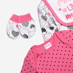 Βρεφικό Σετ 6τμχ Φορμάκι / Κορμάκι / Σαλιάρα / Σκουφάκι / Γαντάκια / Πετσετάκια   Κορίτσι  FUNKY FOR KIDS