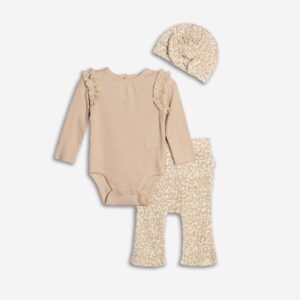 Βρεφικό Σετ 3τμχ Κορμάκι / Κολάν καμπάνα / Σκουφάκι  Κορίτσι  FUNKY FOR KIDS