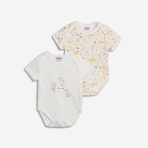 Βρεφικό Σετ 2τμχ Κορμάκια με διακριτική στάμπα και all over σχέδιο Κορίτσι  FUNKY FOR KIDS