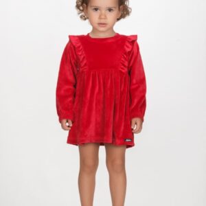 Παιδικό Φόρεμα βελουτέ με διακριτικό βολάν  Κορίτσι JOYCE