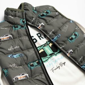 Βρεφικό Σετ 3τμχ Αμάνικο τζάκετ / Μπλούζα / Φόρμα με διακριτικό σχέδιο Αγόρι Funky For Kids