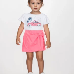Παιδικό Σετ T-shirt με στάμπα / Σορτσάκι-φούστα  Κορίτσι JOYCE