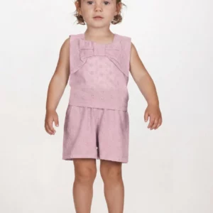 Παιδικό Σετ T-shirt αμάνικο / Σορτσάκι all over κιπούρ Κορίτσι JOYCE