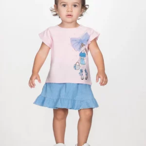Παιδικό Σετ T-shirt με στάμπα / Φούστα  Κορίτσι JOYCE